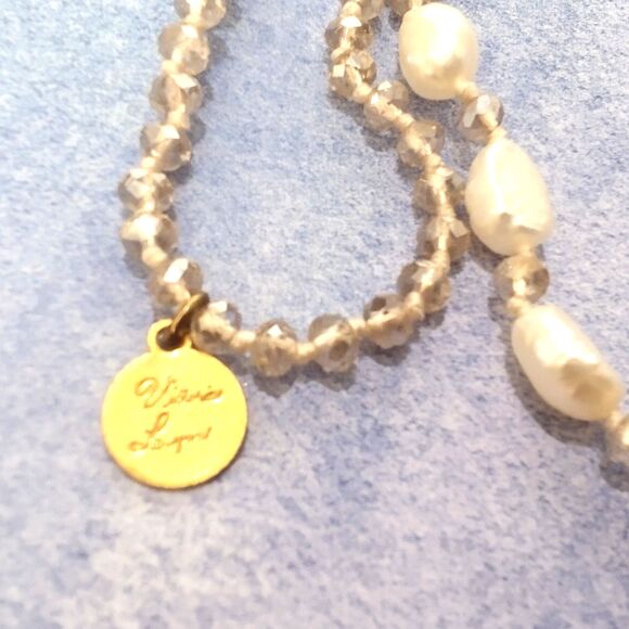 Victoria Lynn Freshwater Pearl & Crystal 40" Hand Knotted Necklace - Picture 8 of 8